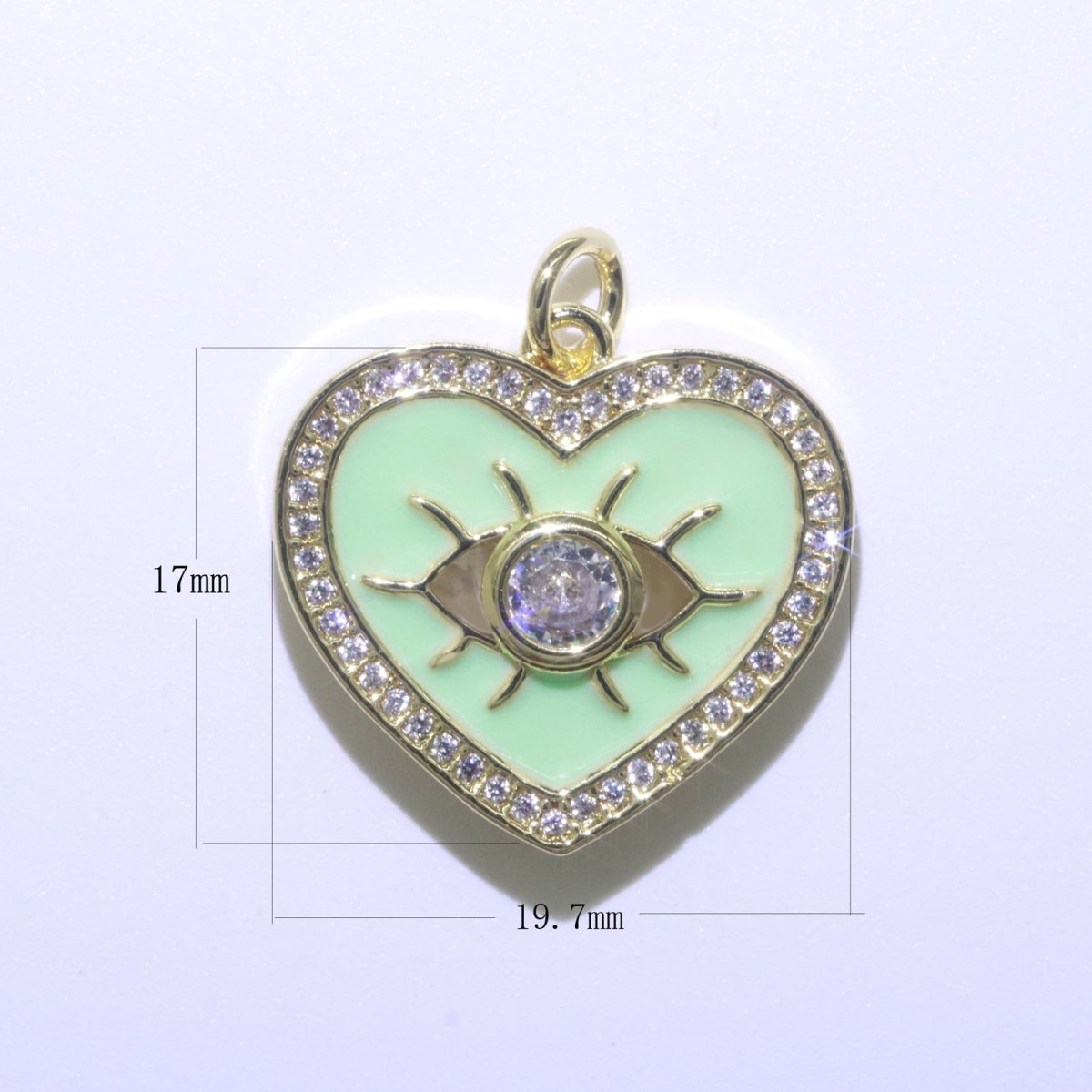 Heart Enamel Evil Eye Gold Filled Charm M-157-M-166 - DLUXCA