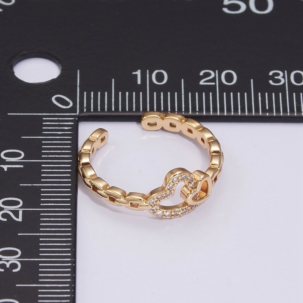 Heart rings, heart adjustable ring, open ring, LOVE rings, double heart ring, gold heart rings, LOVE rings, Silver heart rings, thin heart U-096 - DLUXCA