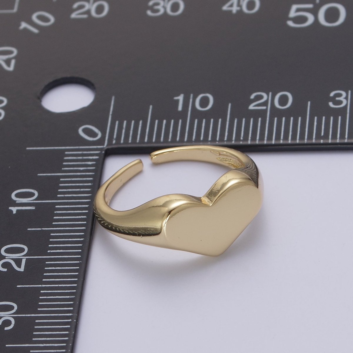 Heart Signet Ring, Heart Ring, Chunky Ring, Statement Ring, Gold Signet Ring, Dainty Ring, Minimalist Ring, Stacking Ring U-491 - DLUXCA