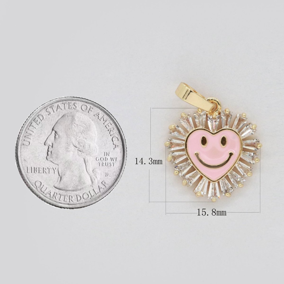 Heart Smiley Face Charm Cubic Happy Face Pendant for Necklace Earring Component I-276 I-277 I-287 I-292 I-293 I-298 - DLUXCA