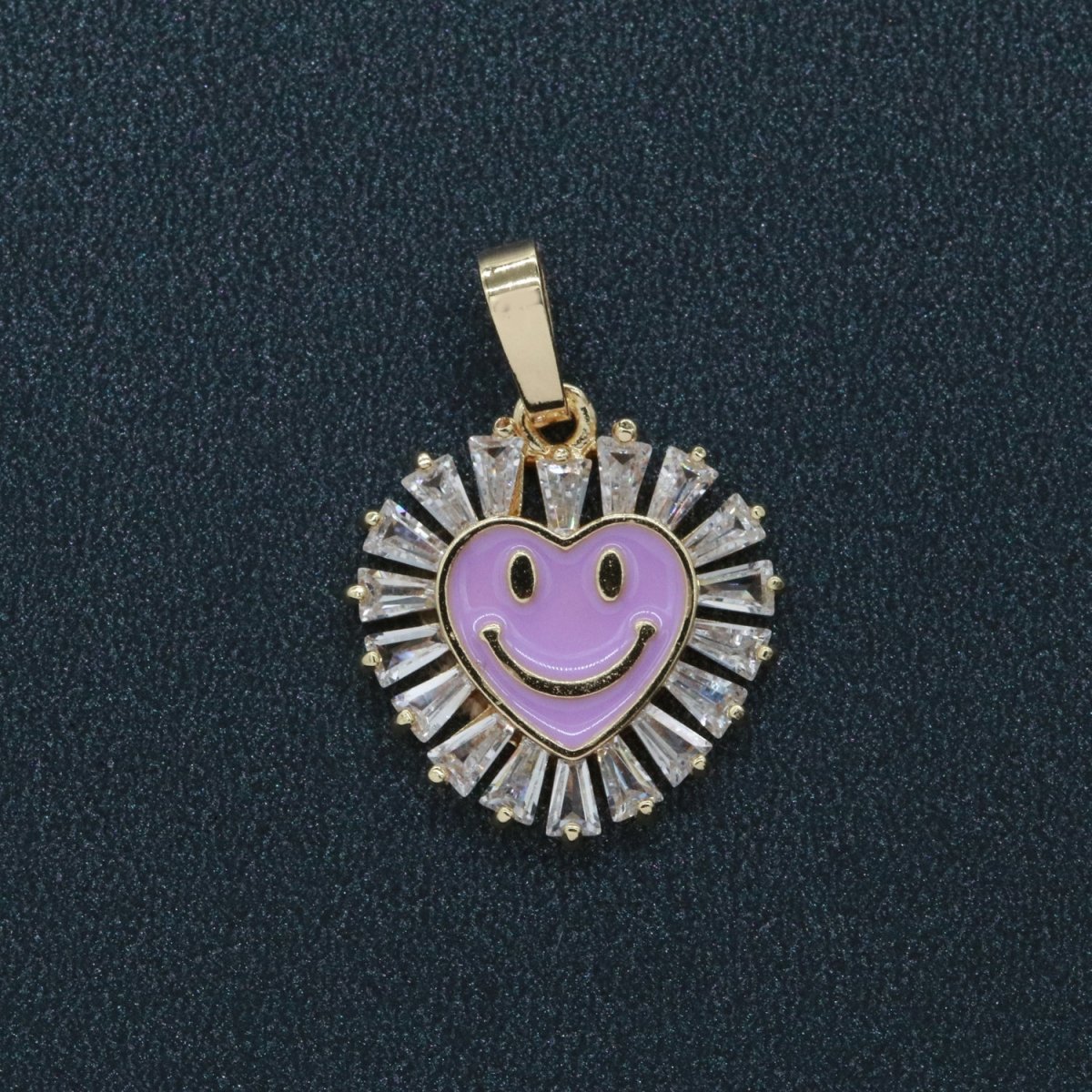 Heart Smiley Face Charm Cubic Happy Face Pendant for Necklace Earring Component I-276 I-277 I-287 I-292 I-293 I-298 - DLUXCA