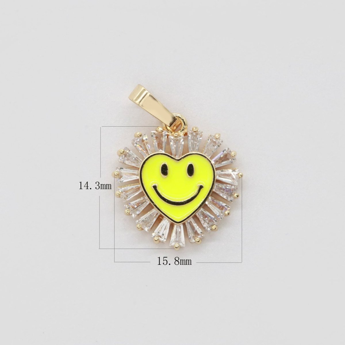 Heart Smiley Face Charm Cubic Happy Face Pendant for Necklace Earring Component I-276 I-277 I-287 I-292 I-293 I-298 - DLUXCA