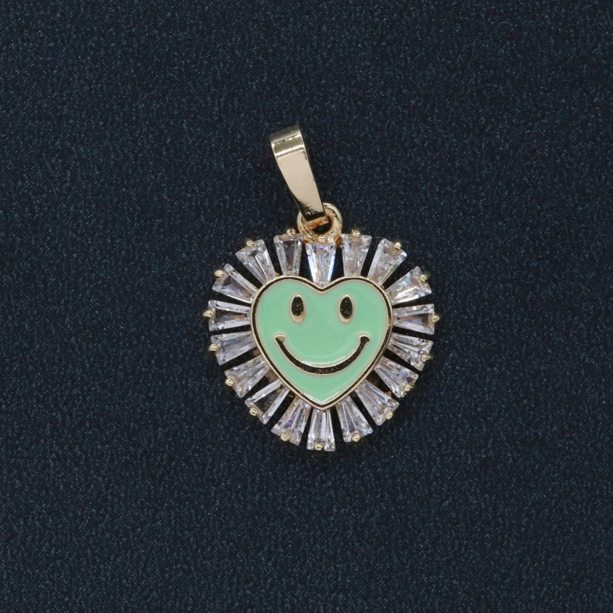 Heart Smiley Face Charm Cubic Happy Face Pendant for Necklace Earring Component I-276 I-277 I-287 I-292 I-293 I-298 - DLUXCA