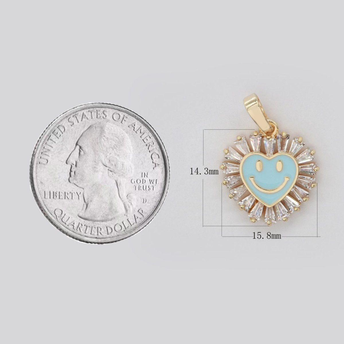 Heart Smiley Face Charm Cubic Happy Face Pendant for Necklace Earring Component I-276 I-277 I-287 I-292 I-293 I-298 - DLUXCA