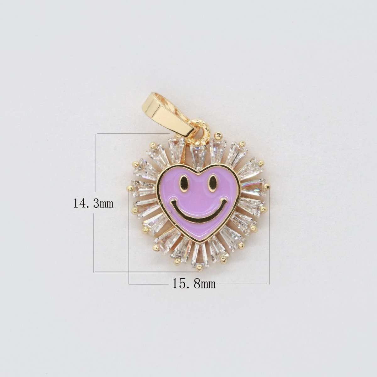 Heart Smiley Face Charm Cubic Happy Face Pendant for Necklace Earring Component I-276 I-277 I-287 I-292 I-293 I-298 - DLUXCA