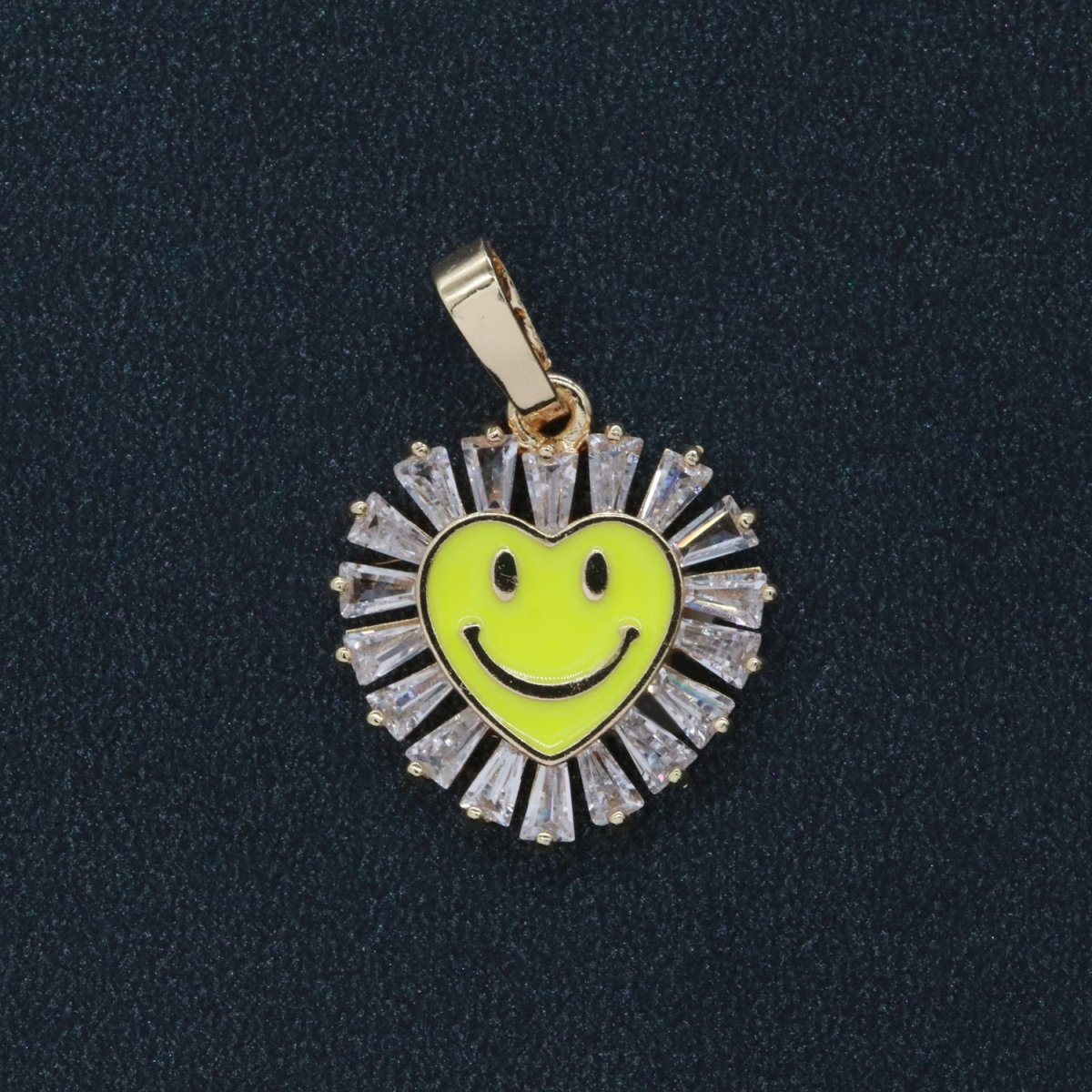 Heart Smiley Face Charm Cubic Happy Face Pendant for Necklace Earring Component I-276 I-277 I-287 I-292 I-293 I-298 - DLUXCA