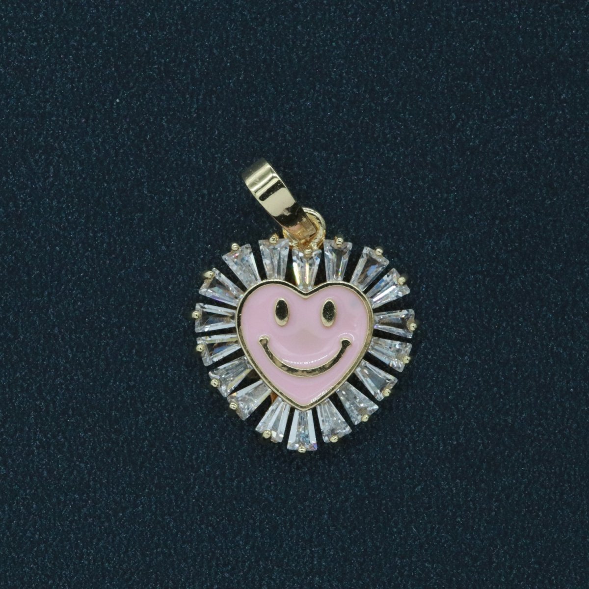 Heart Smiley Face Charm Cubic Happy Face Pendant for Necklace Earring Component I-276 I-277 I-287 I-292 I-293 I-298 - DLUXCA