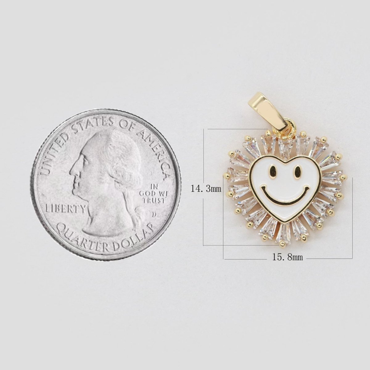 Heart Smiley Face Charm Cubic Happy Face Pendant for Necklace Earring Component I-276 I-277 I-287 I-292 I-293 I-298 - DLUXCA