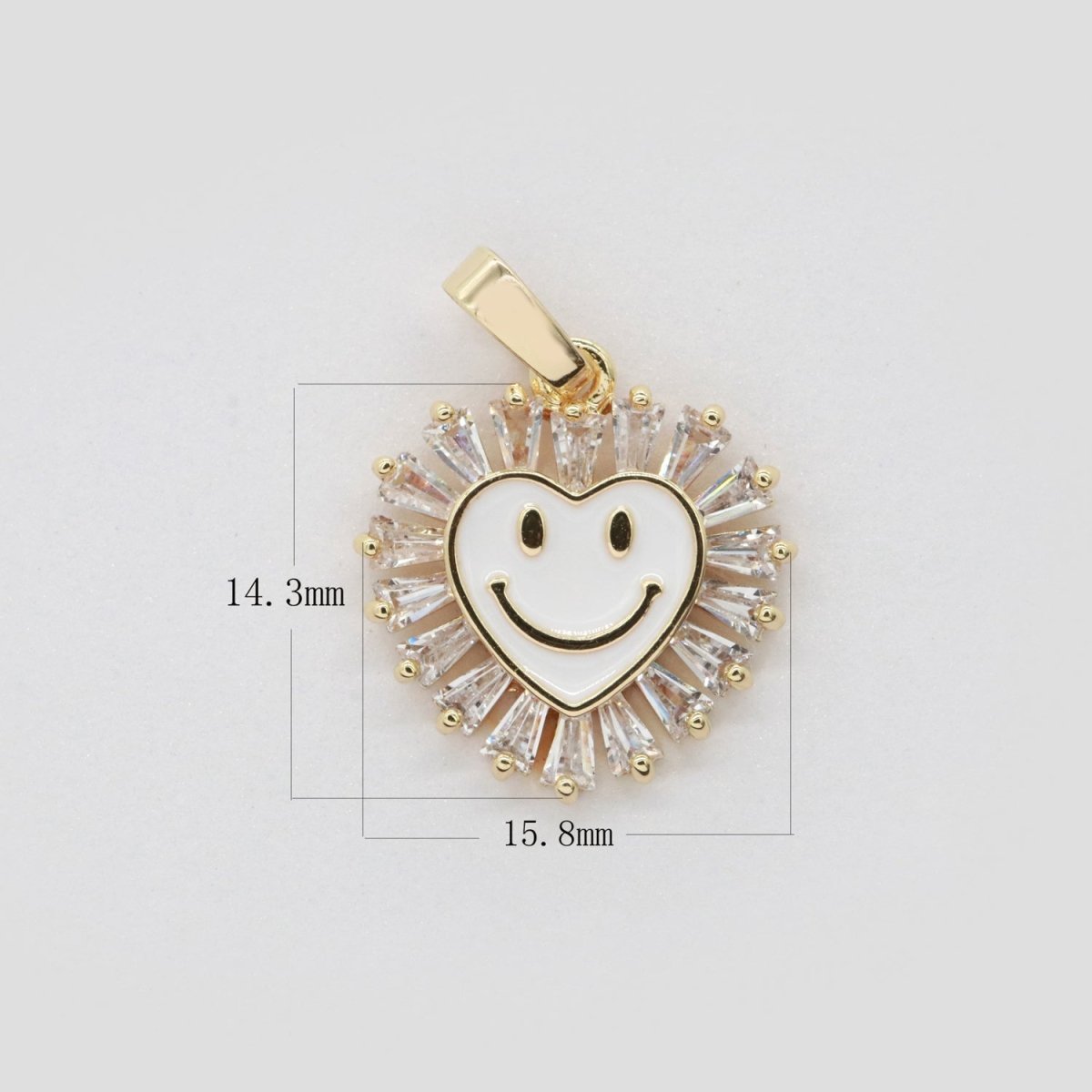 Heart Smiley Face Charm Cubic Happy Face Pendant for Necklace Earring Component I-276 I-277 I-287 I-292 I-293 I-298 - DLUXCA