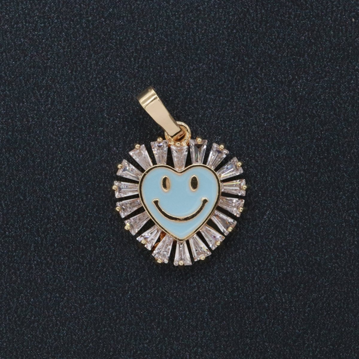 Heart Smiley Face Charm Cubic Happy Face Pendant for Necklace Earring Component I-276 I-277 I-287 I-292 I-293 I-298 - DLUXCA