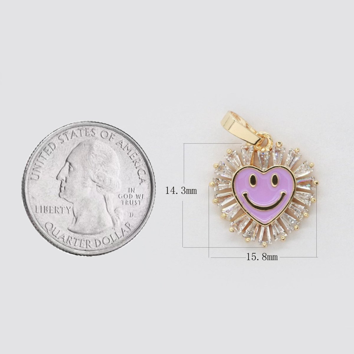 Heart Smiley Face Charm Cubic Happy Face Pendant for Necklace Earring Component I-276 I-277 I-287 I-292 I-293 I-298 - DLUXCA