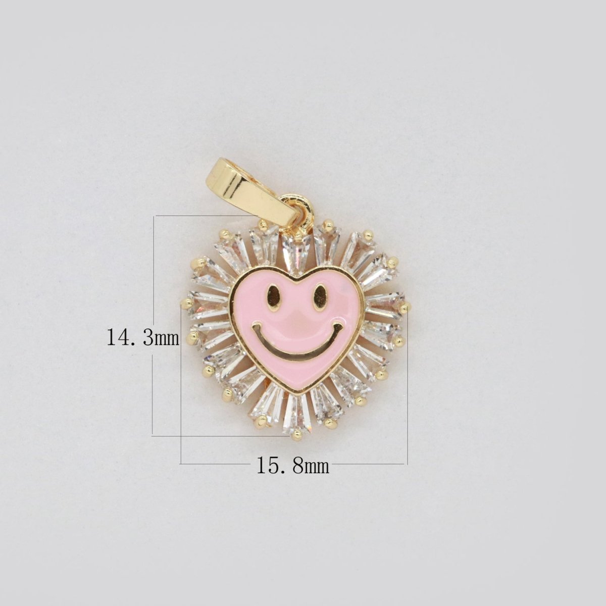 Heart Smiley Face Charm Cubic Happy Face Pendant for Necklace Earring Component I-276 I-277 I-287 I-292 I-293 I-298 - DLUXCA