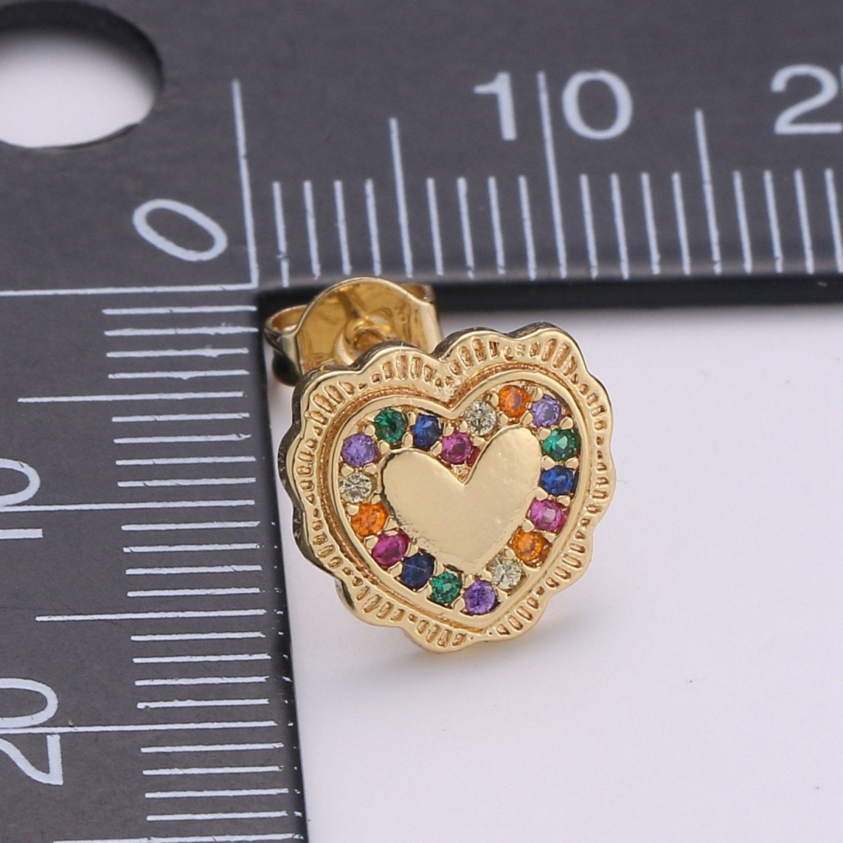 Heart Stud Earrings • Heart Earrings • Heart Jewelry • Dainty Gold Heart Earrings • Stud Earrings • Gift for Her • Cute Earrings Q-263 - DLUXCA