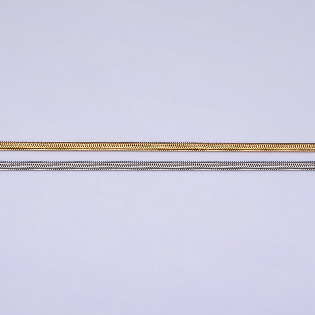 Herringbone Necklace in Gold Stainless Steel Snake Chain 17.75 inch Dainty Ready to Wear Chain for Minimalist Jewelry | WA-1548 WA-1549 Clearance Pricing - DLUXCA