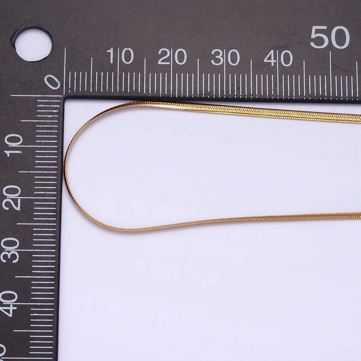 Herringbone Necklace in Gold Stainless Steel Snake Chain 17.75 inch Dainty Ready to Wear Chain for Minimalist Jewelry | WA-1548 WA-1549 Clearance Pricing - DLUXCA