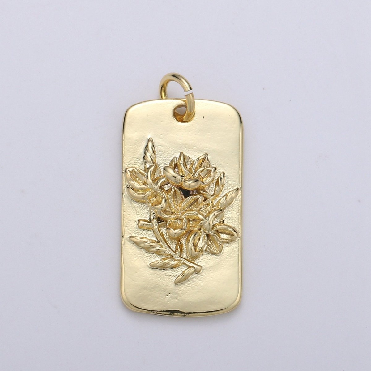 Hibiscus Charms, Gold Hibiscus Pendant, Dainty Hibiscus Charm, Small Wild Flower Charm for Necklace Floral Flower Tag Jewelry D-766 - DLUXCA