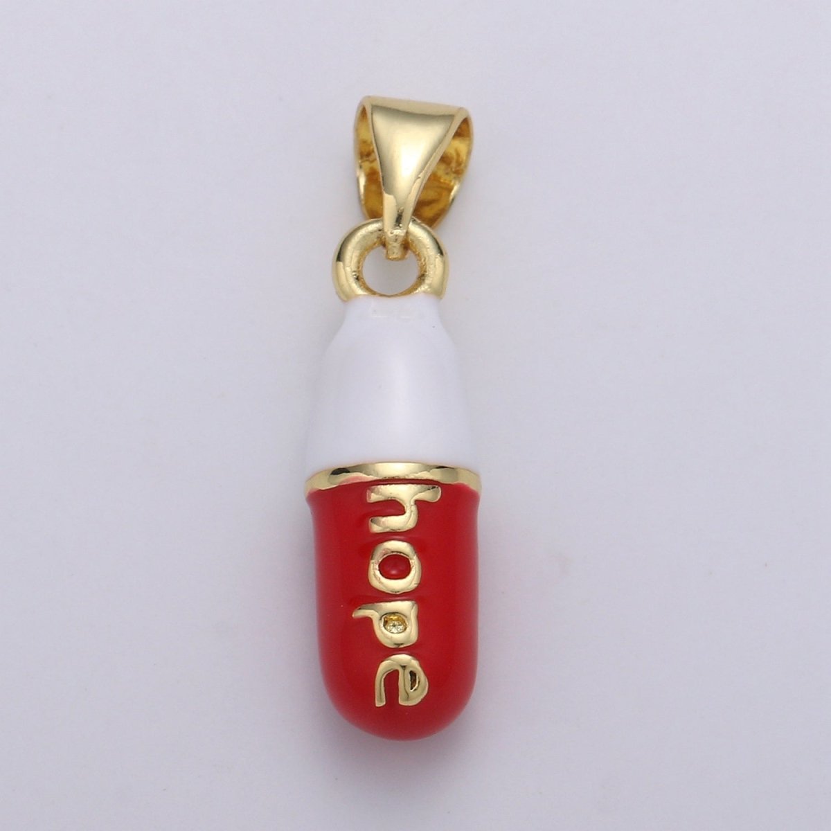Hope Capsules Gold Filled Pendants Charm Pink Black Teal Red Blue Enamel J- 251~J- 255 - DLUXCA