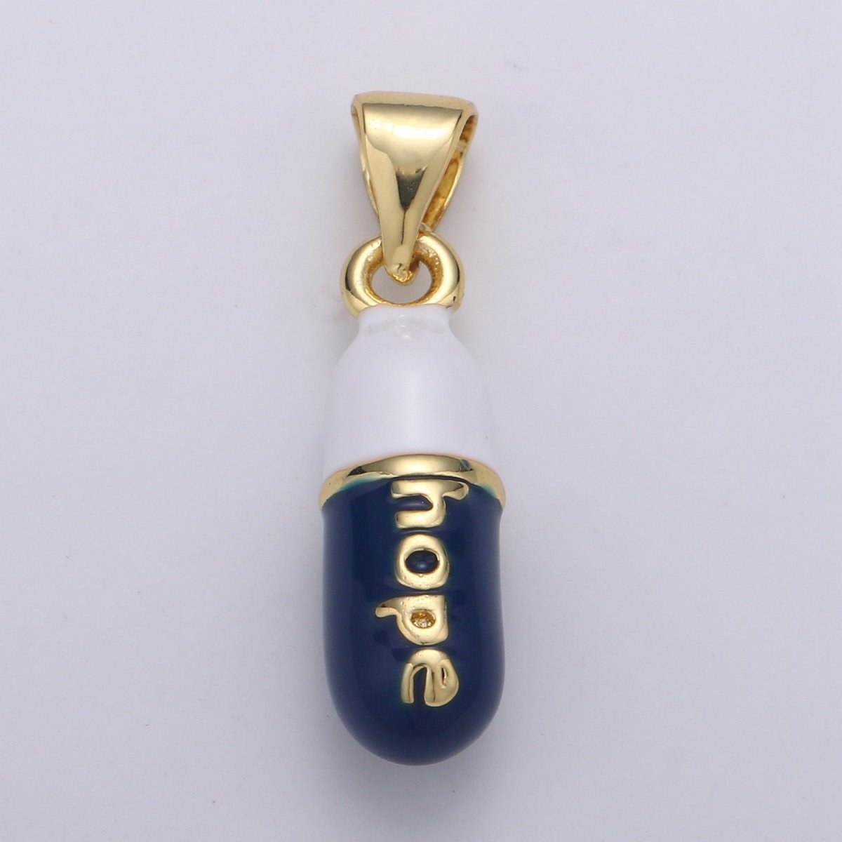 Hope Capsules Gold Filled Pendants Charm Pink Black Teal Red Blue Enamel J- 251~J- 255 - DLUXCA