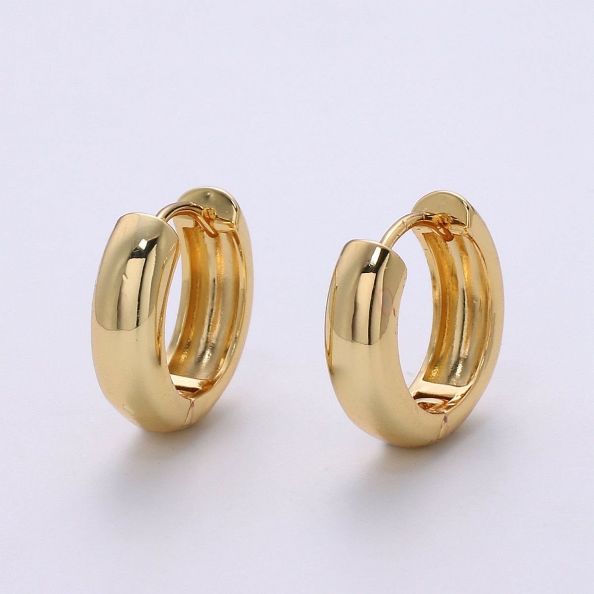 HUGGIE EARRING 18mm- Hoops,9.8mm- 18K Small Loops, Huggie Hoop Earring, Hoop Earrings Q-348 Q-392 - DLUXCA