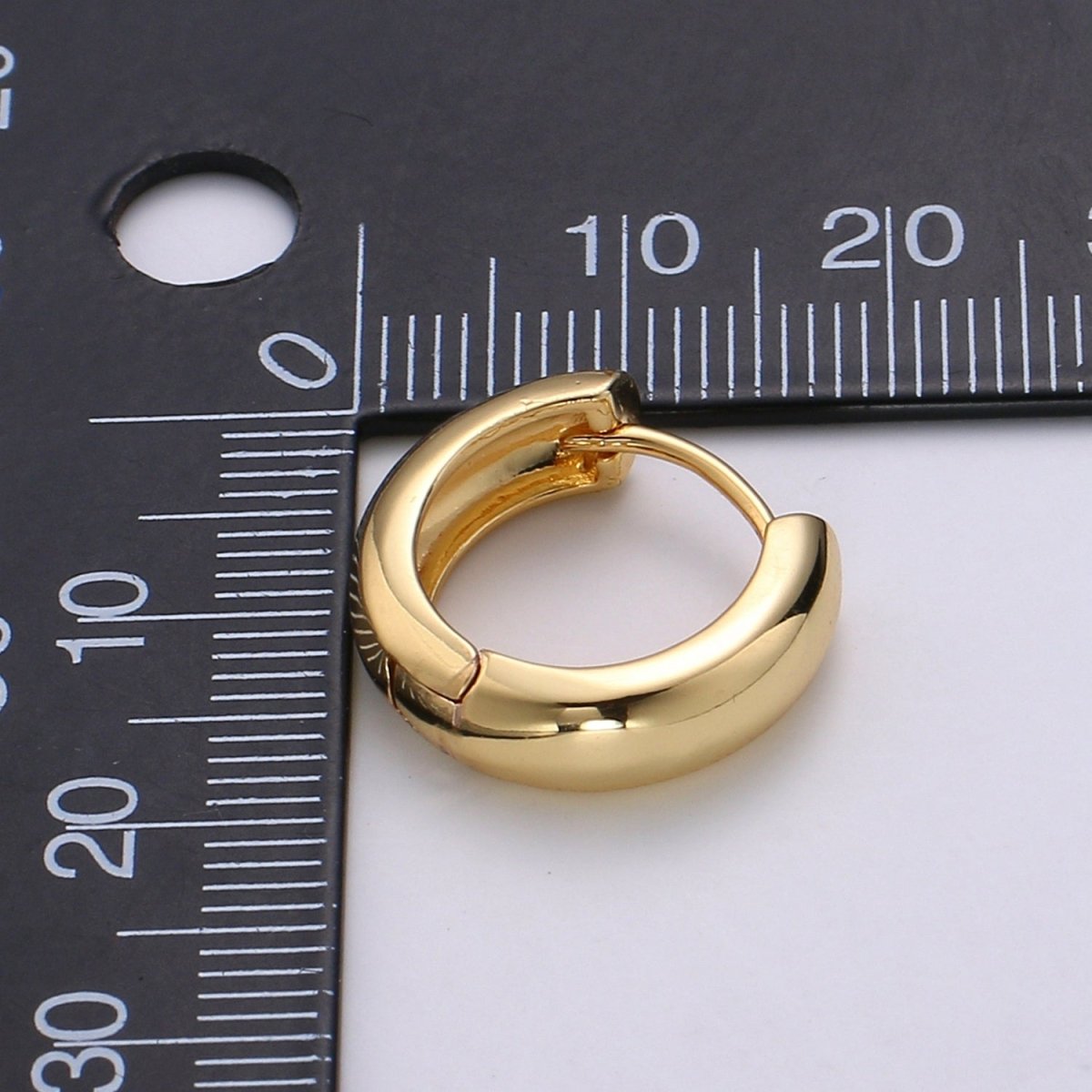 HUGGIE EARRING 18mm- Hoops,9.8mm- 18K Small Loops, Huggie Hoop Earring, Hoop Earrings Q-348 Q-392 - DLUXCA