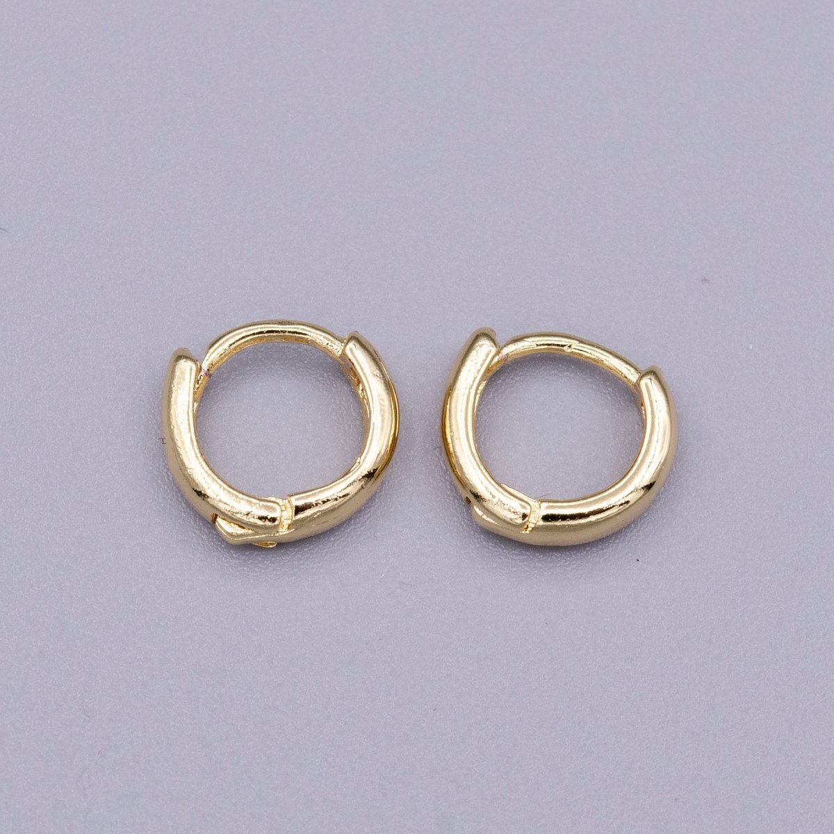 HUGGIE EARRING 18mm- Hoops,9.8mm- 18K Small Loops, Huggie Hoop Earring, Hoop Earrings Q-348 Q-392 - DLUXCA