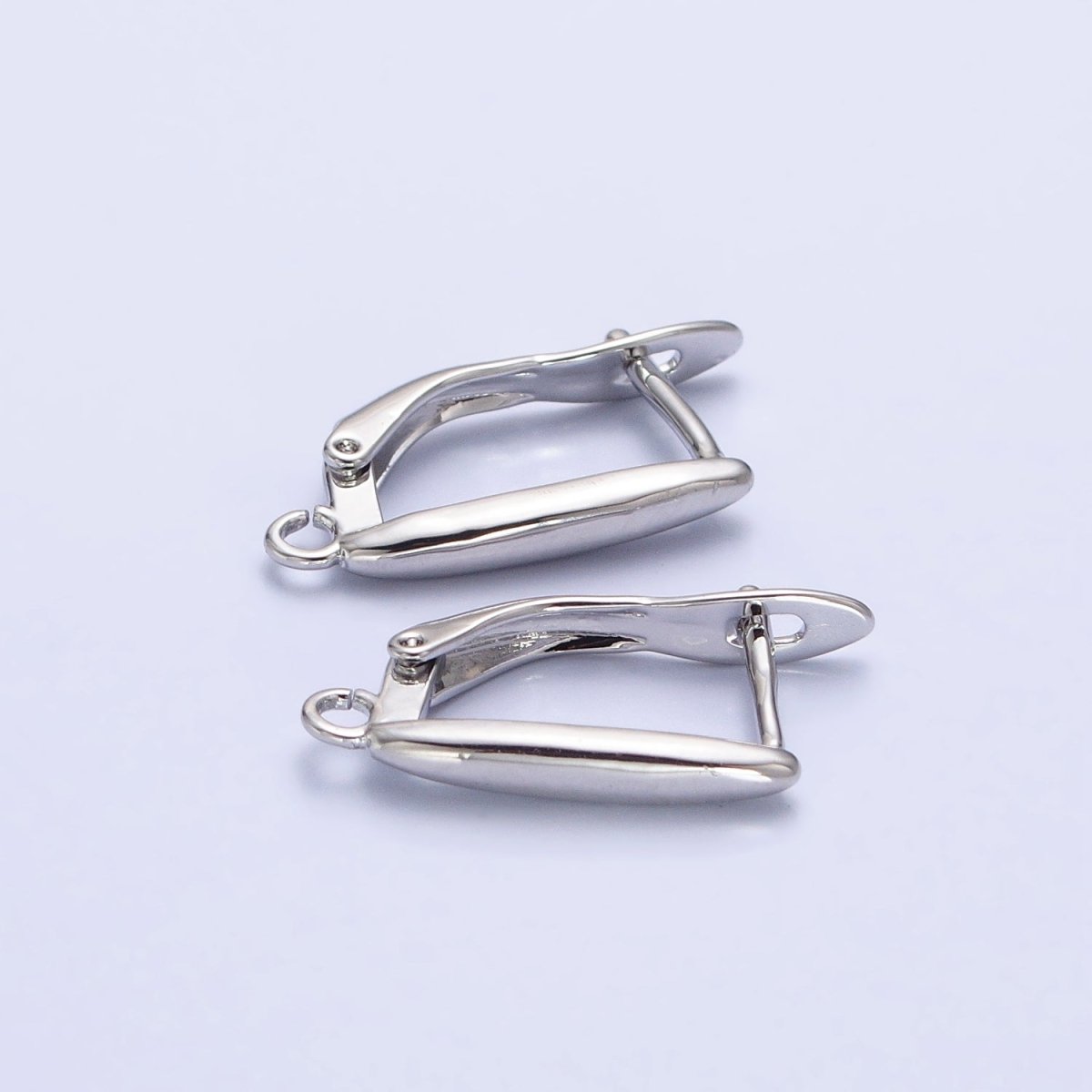 Huggie Hoop One-Touch Hoop Earring Findings in 18K Gold Plating, Earring Hoop with Open Link Ring Z-165 Z-166 - DLUXCA