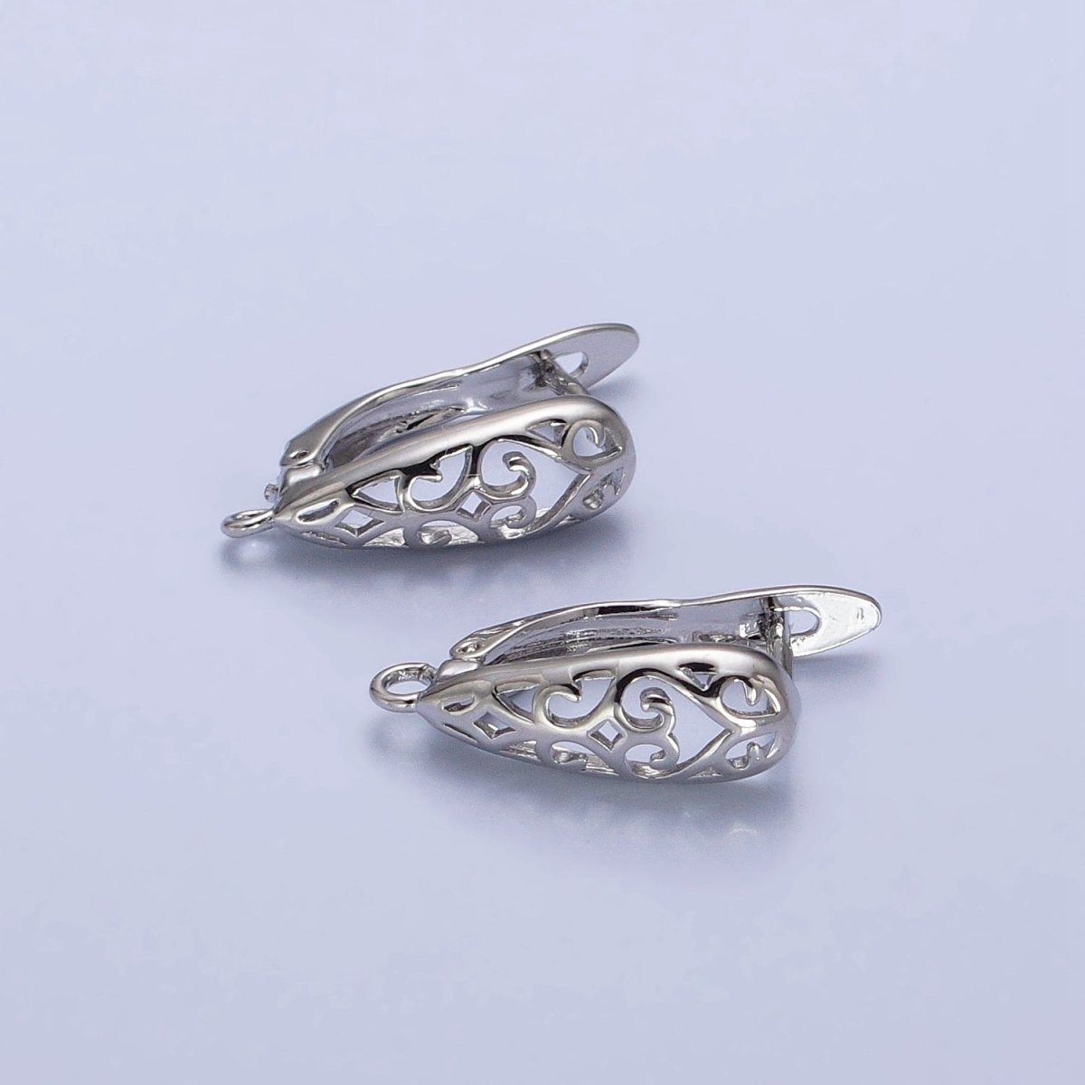 Huggie Hoop One-Touch Hoop Earring Findings in 18K Gold Plating Earring with Open Link Ring Z-167 Z-168 - DLUXCA