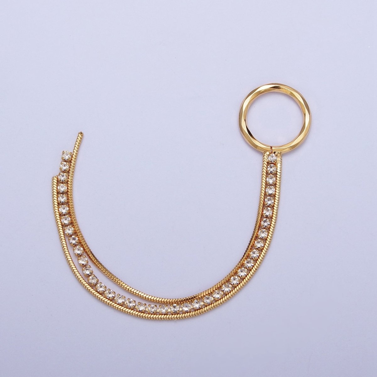 Hypoallergenic 93.5mm Double Snake Omega & Tennis Chain with One Large Loop Tassel Charm Supply For Jewelry DIY Making L-834 - DLUXCA