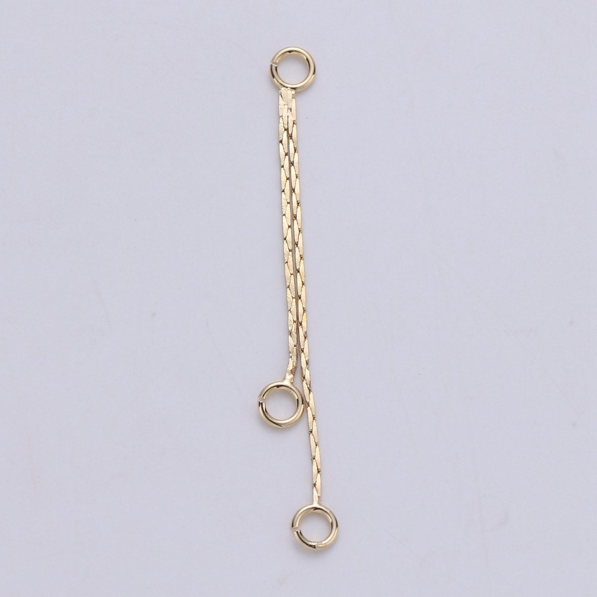 Hypoallergenic Gold Cobra Chain Double Loop Tassel Charm Supply | K-425 - DLUXCA
