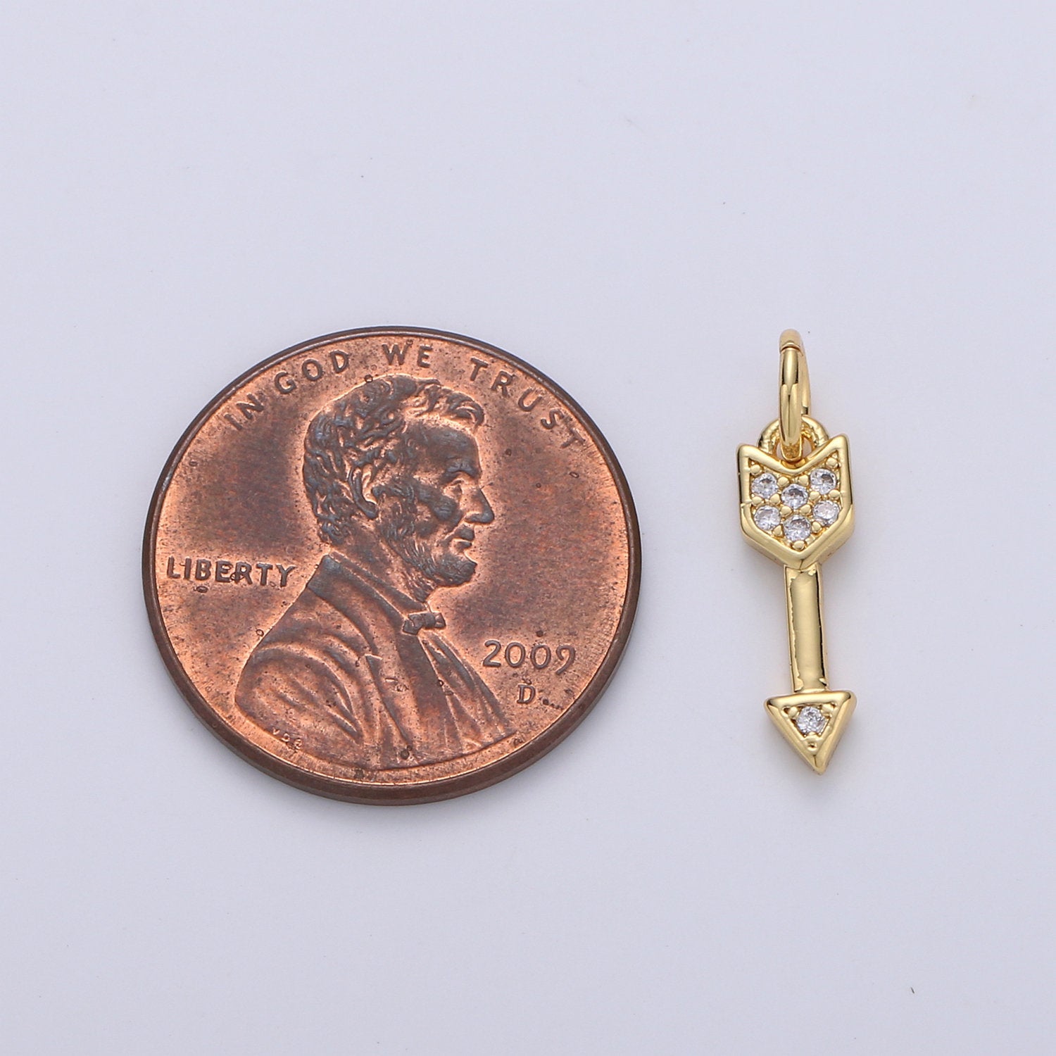 Dainty arrow Charm CZ Micro Pave 18x5mm Gold Arrow Pendant Lead Free for Necklace Earring Bracelet Component - DLUXCA