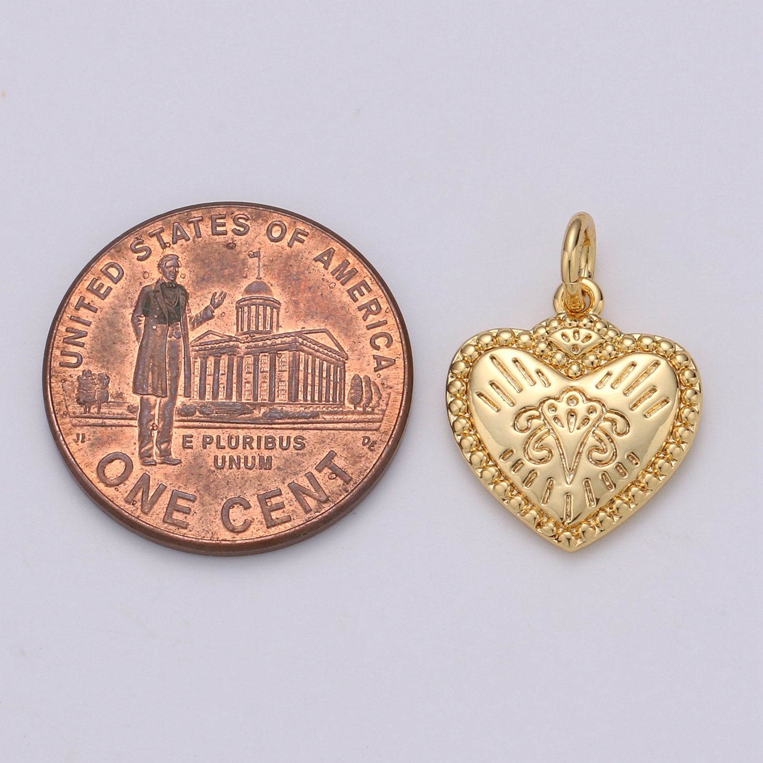 18X13mm 24k Gold Filled Heart Charms, Love Pendant, Dainty Silver Happy Heart Charm for Boho Bohemian Bracelet Earring Necklace supply - DLUXCA