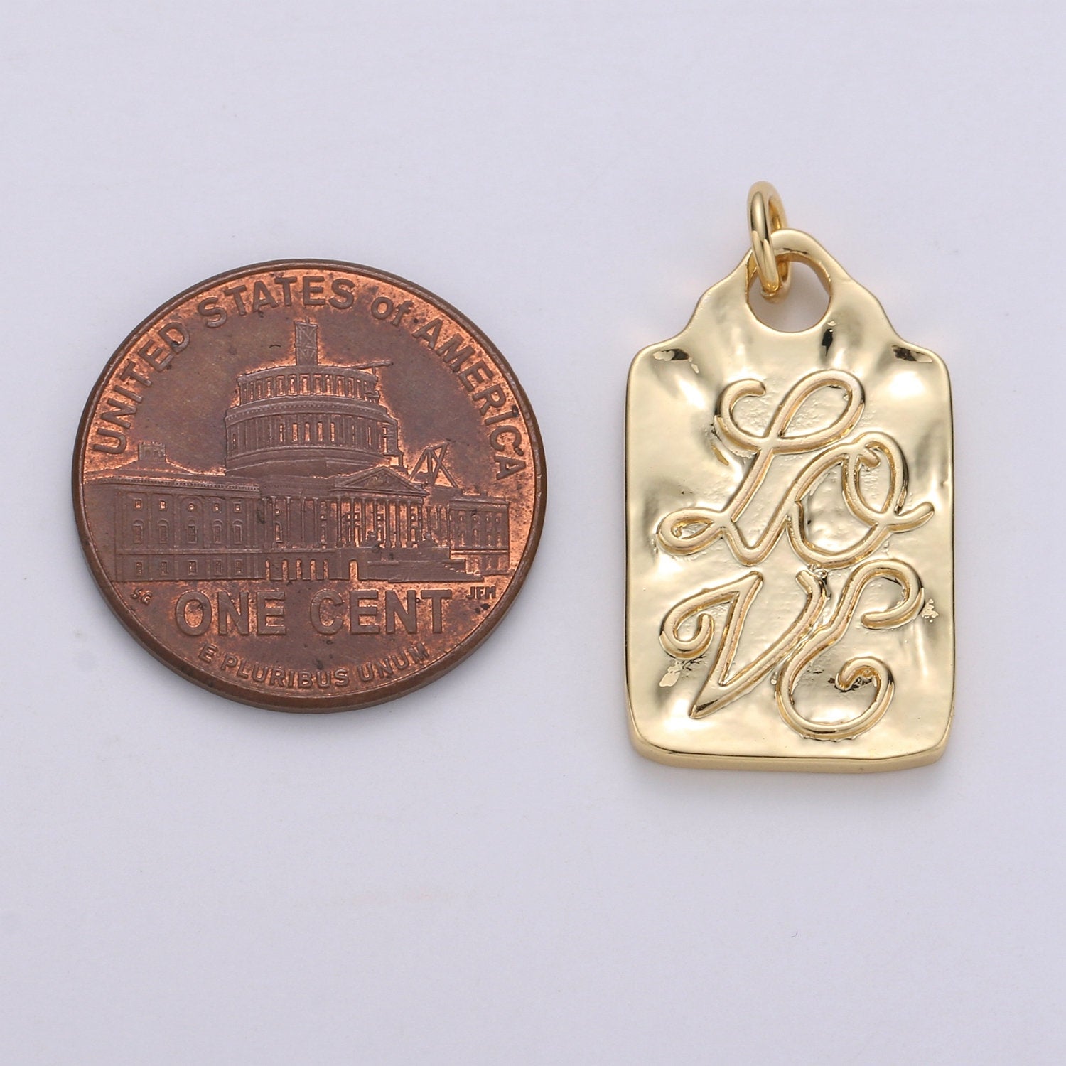 Love Charms, Gold Words Pendant, Dainty Charm, Small Love Charm for Necklace relationship Minimalist Jewelry - DLUXCA