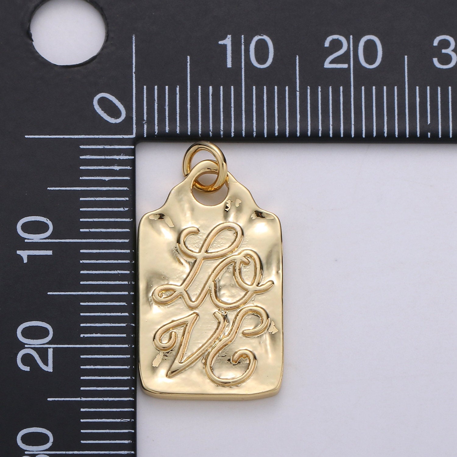 Love Charms, Gold Words Pendant, Dainty Charm, Small Love Charm for Necklace relationship Minimalist Jewelry - DLUXCA