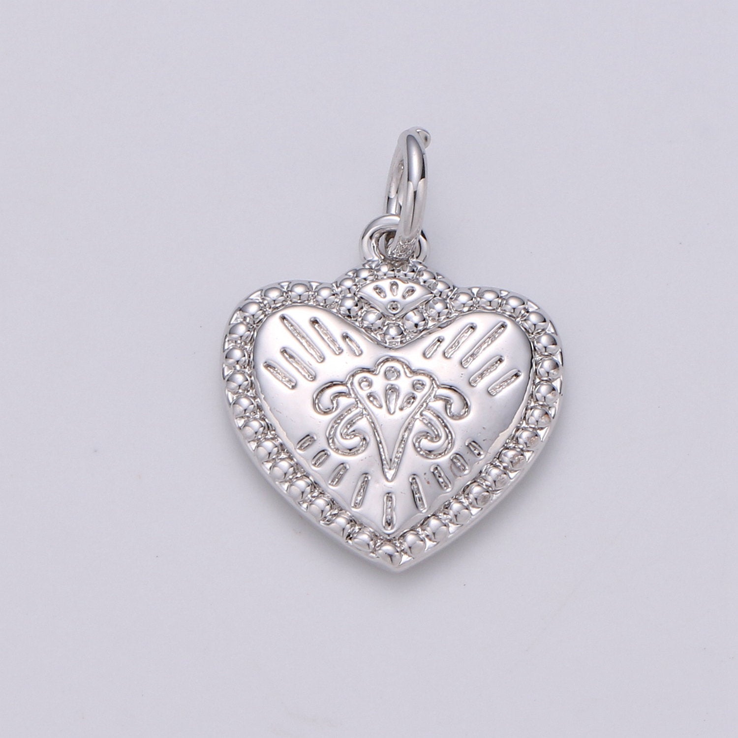 18X13mm 24k Gold Filled Heart Charms, Love Pendant, Dainty Silver Happy Heart Charm for Boho Bohemian Bracelet Earring Necklace supply - DLUXCA