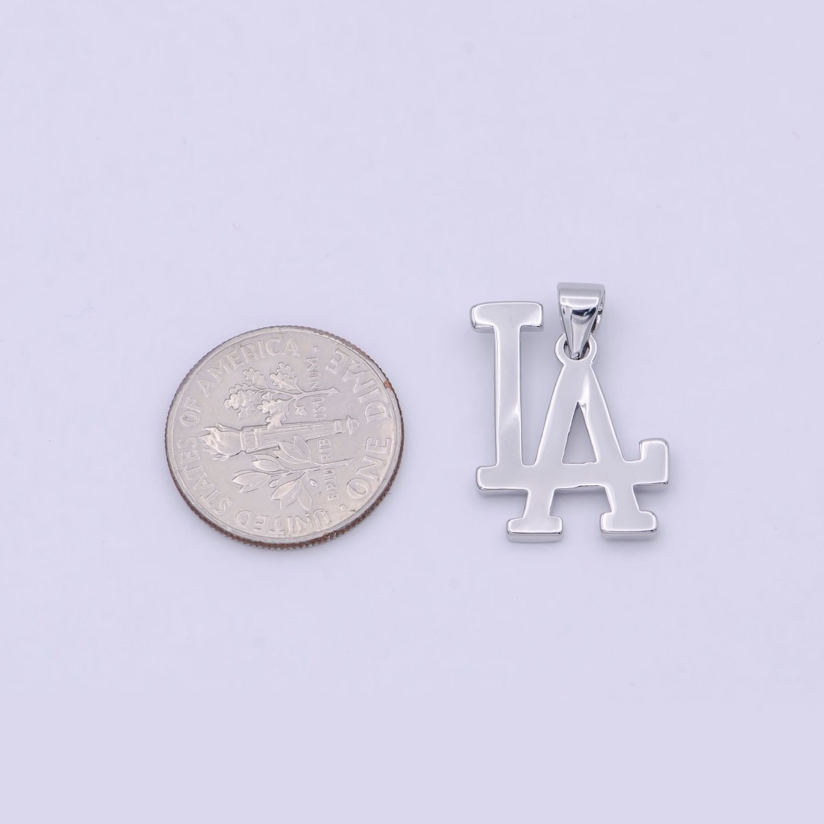 LA Dodgers Charm Necklace | Los Angeles Pendant | So Cal | LA Gifts For Her Him | LA Dodgers Initial | Silver Baseball Charm H-481 H-482 - DLUXCA