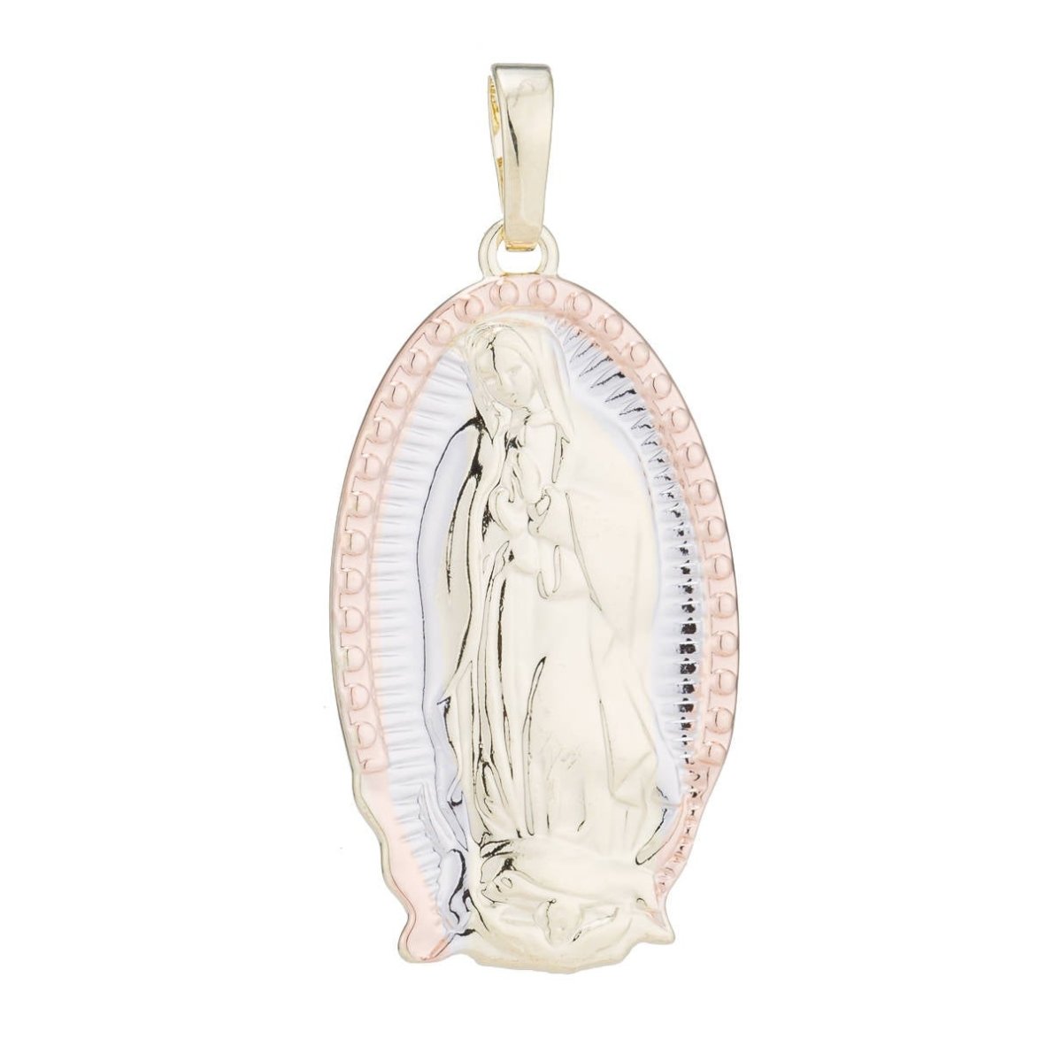 Lady Guadalupe Pendant Gold Filled Necklace - Virgin Mary Necklace Pendant - Rose Gold Filled Pendant - Religious Jewelry H-448 - DLUXCA