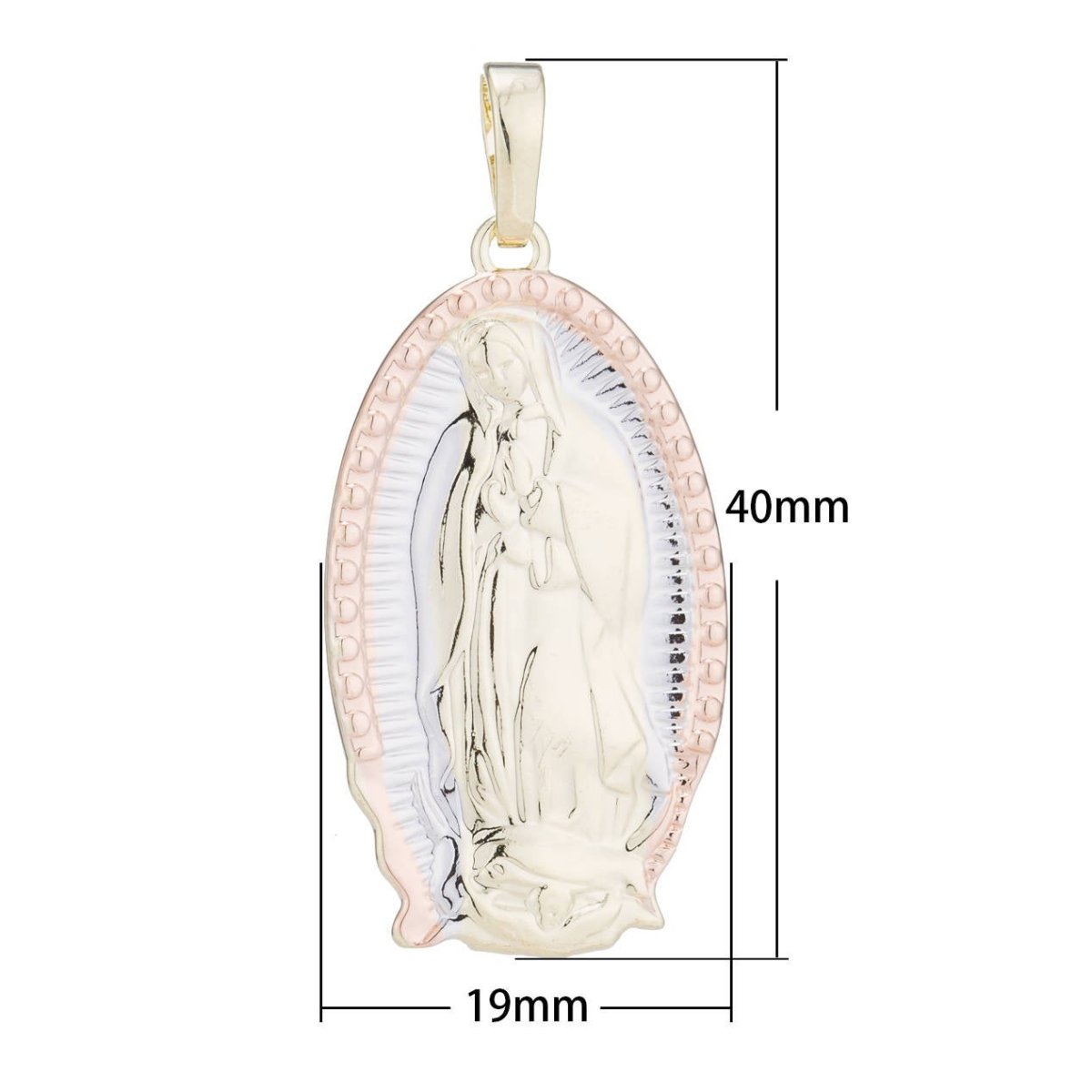 Lady Guadalupe Pendant Gold Filled Necklace - Virgin Mary Necklace Pendant - Rose Gold Filled Pendant - Religious Jewelry H-448 - DLUXCA