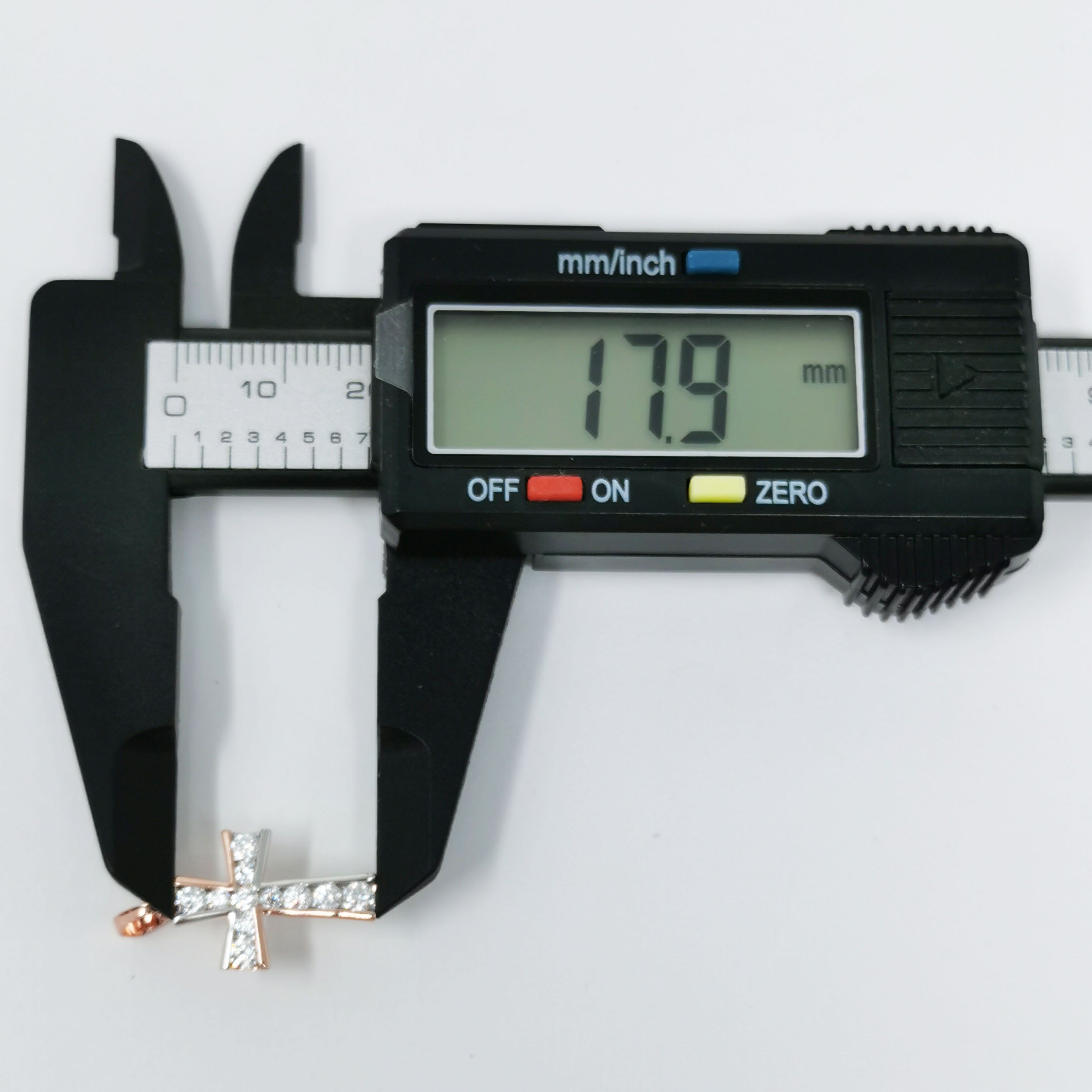 1pc 18x13mm Wholesale Two Tones 18K Gold Plated Rose Gold and Silver Cross Pendant with Cubic Zirconia Crystal Rhinestones, Christian Pendant for Necklace Bracelet Anklet Making - DLUXCA