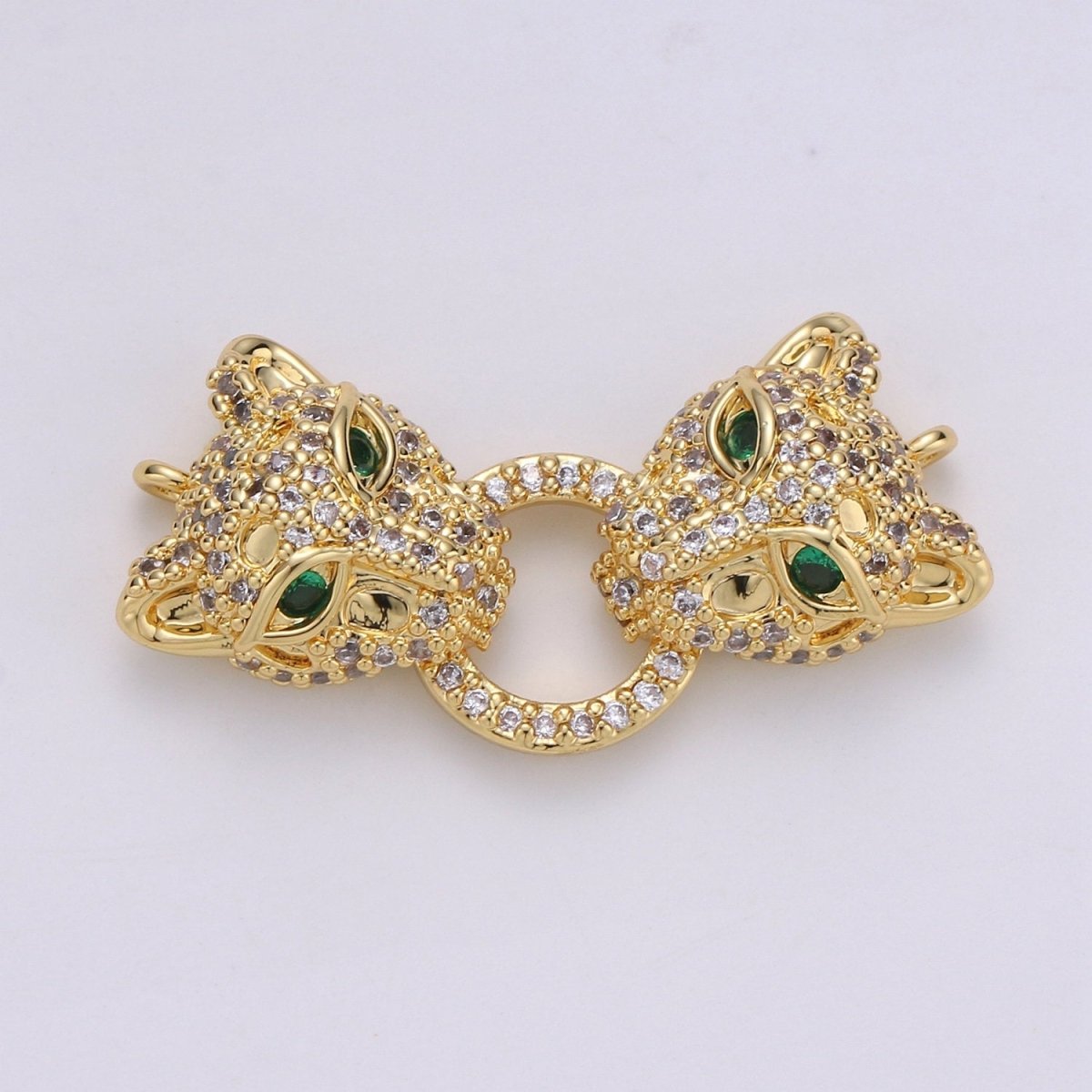 Leopard Charms Bracelet Connector Gold Silver Link Connector Animal Jewelry Supplies Component Curved for Bracelet Component F-446 F-447 - DLUXCA