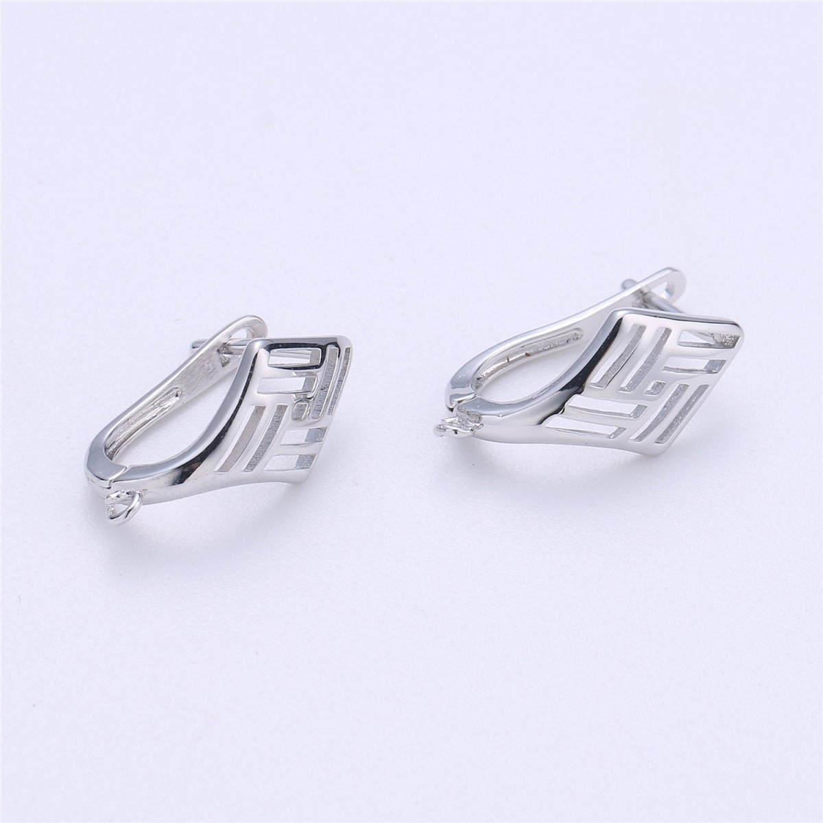 Lever Back One Touch Earring for jewelry Making Earring supplies in Rhodium Plated lead nickel free K-282 - DLUXCA