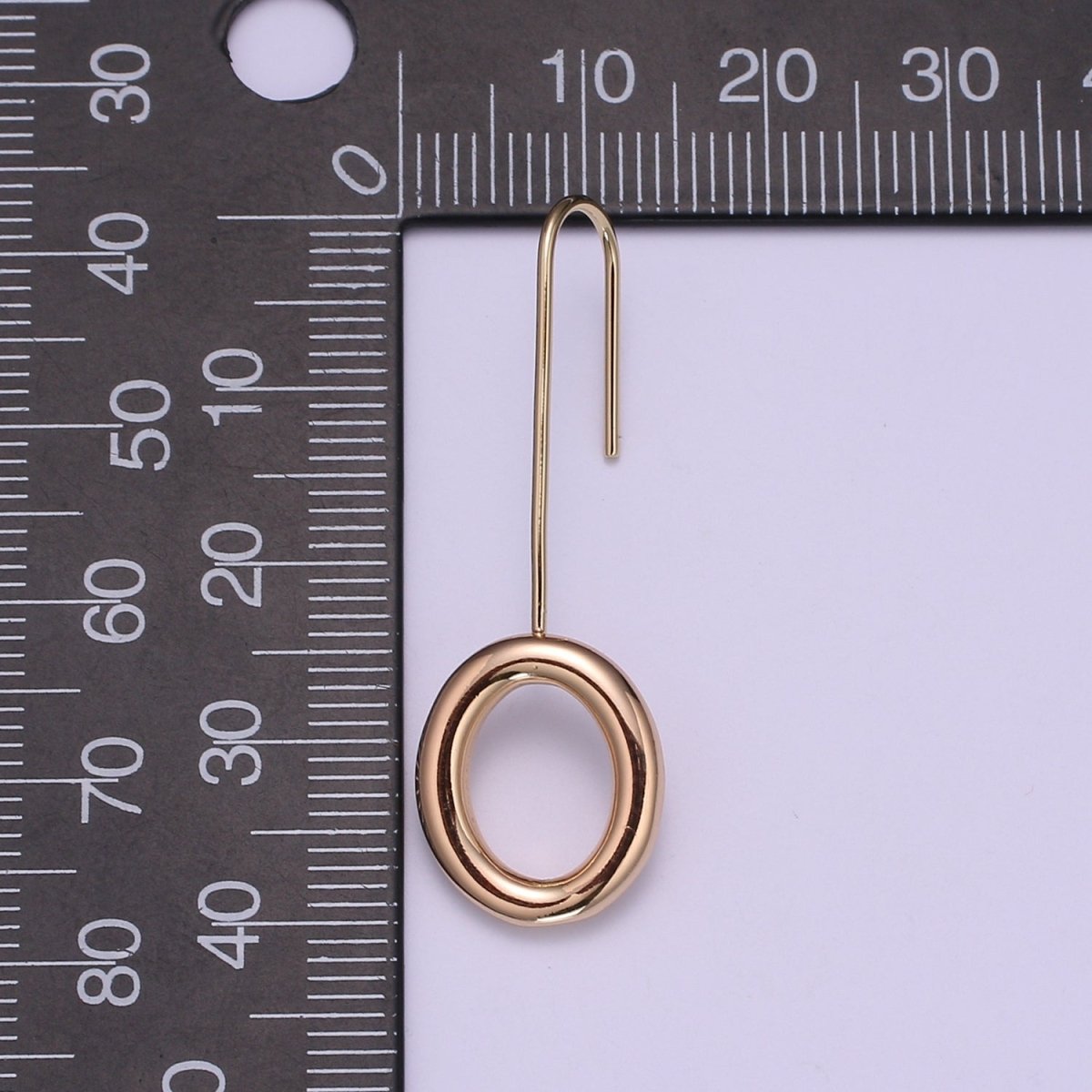 Light Gold Earring Hooks - 18K Gold filled OVAL Ear Wires - Gold Ear Hook - Jewelry Findings for Minimalist jewelry gift P-084 - DLUXCA