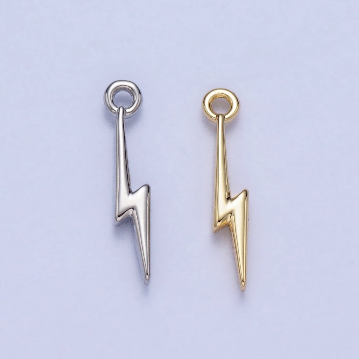 Lightning Bolt Storm Thunder Mini Charm in Gold & Silver | AC-052 AC-053 - DLUXCA