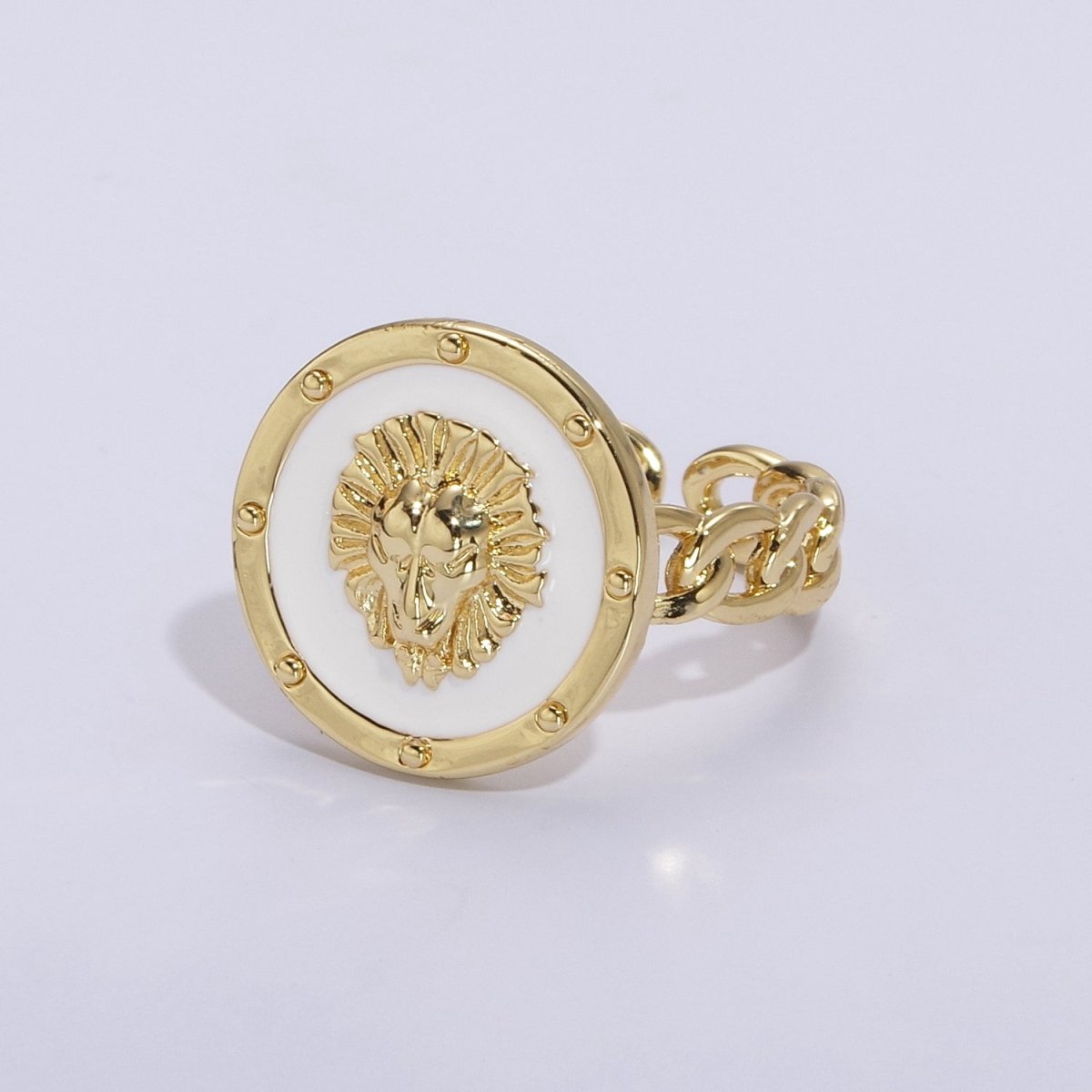Lion ring, trendy ring, Enamel Leo ring, Adjustable Open Ring Lion King ring Open Adjustable U-055~U-059 - DLUXCA