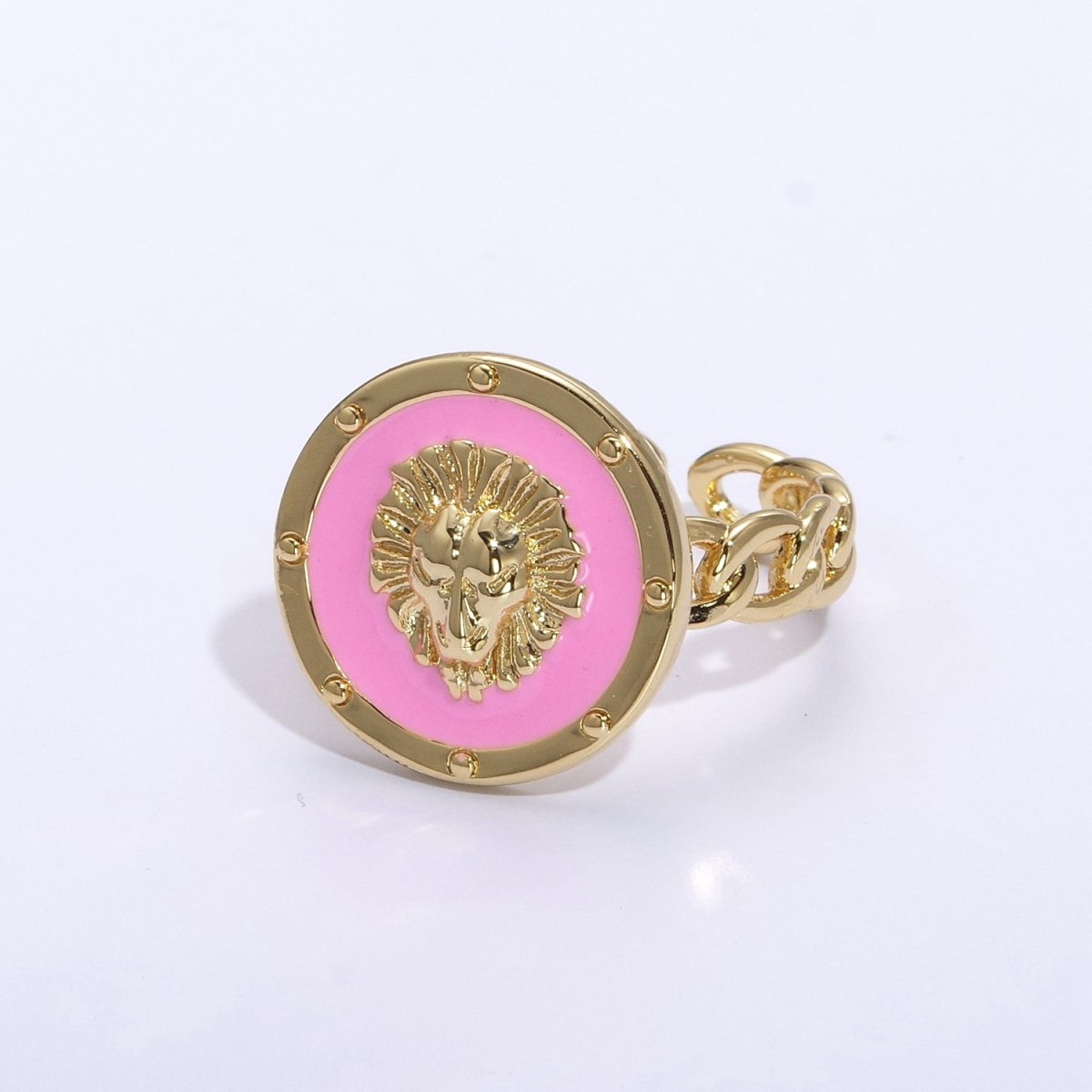 Lion ring, trendy ring, Enamel Leo ring, Adjustable Open Ring Lion King ring Open Adjustable U-055~U-059 - DLUXCA