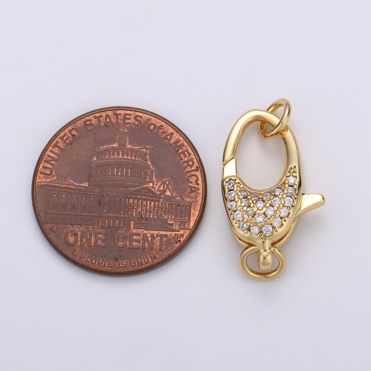 Lobster Clasp with Pave CZ Crystal Gold Filled End Clasp with Ring for DIY Necklace Bracelet Anklet Jewelry Making- K716 K-717 K-719 - DLUXCA