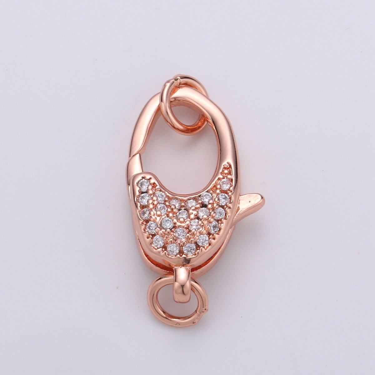 Lobster Clasp with Pave CZ Crystal Gold Filled End Clasp with Ring for DIY Necklace Bracelet Anklet Jewelry Making- K716 K-717 K-719 - DLUXCA