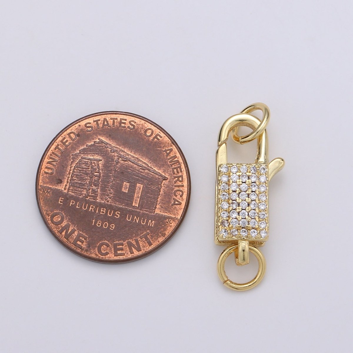 Lobster Clasp with Rings Rectangular Jewelry End Clasp Charms Supplies For DIY Jewelry Making K-730 - DLUXCA