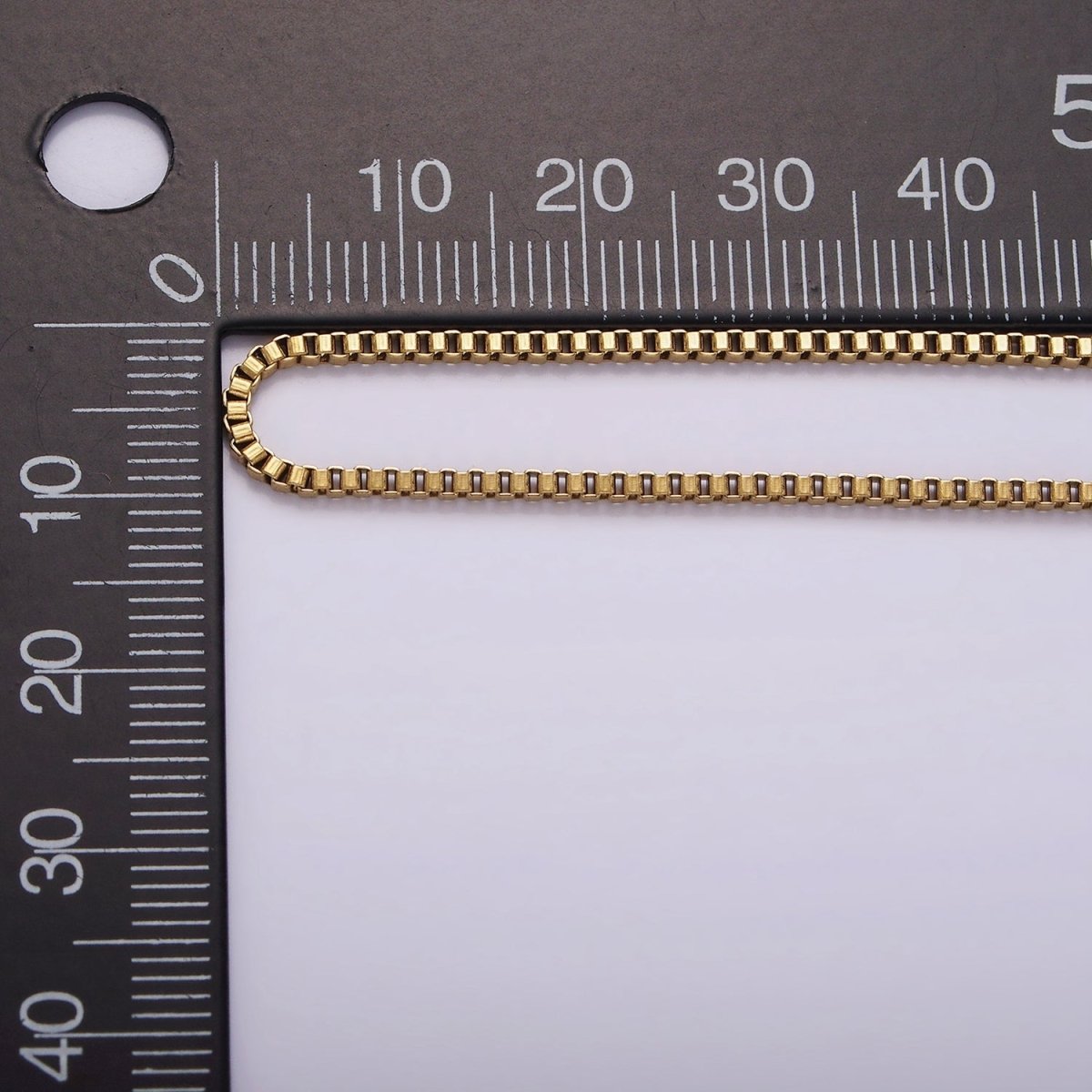 Long Box Chain Necklace Stainless Steel 24 inch Necklace in Gold | WA-2362 - DLUXCA