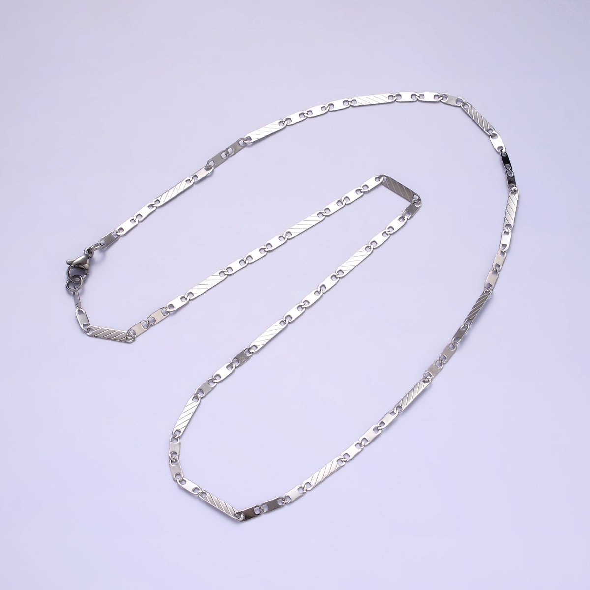 Long Flat Mariner Anchor Chain Necklace for Women Stainless Steel Necklace 20 inch long | WA-2098 Clearance Pricing - DLUXCA