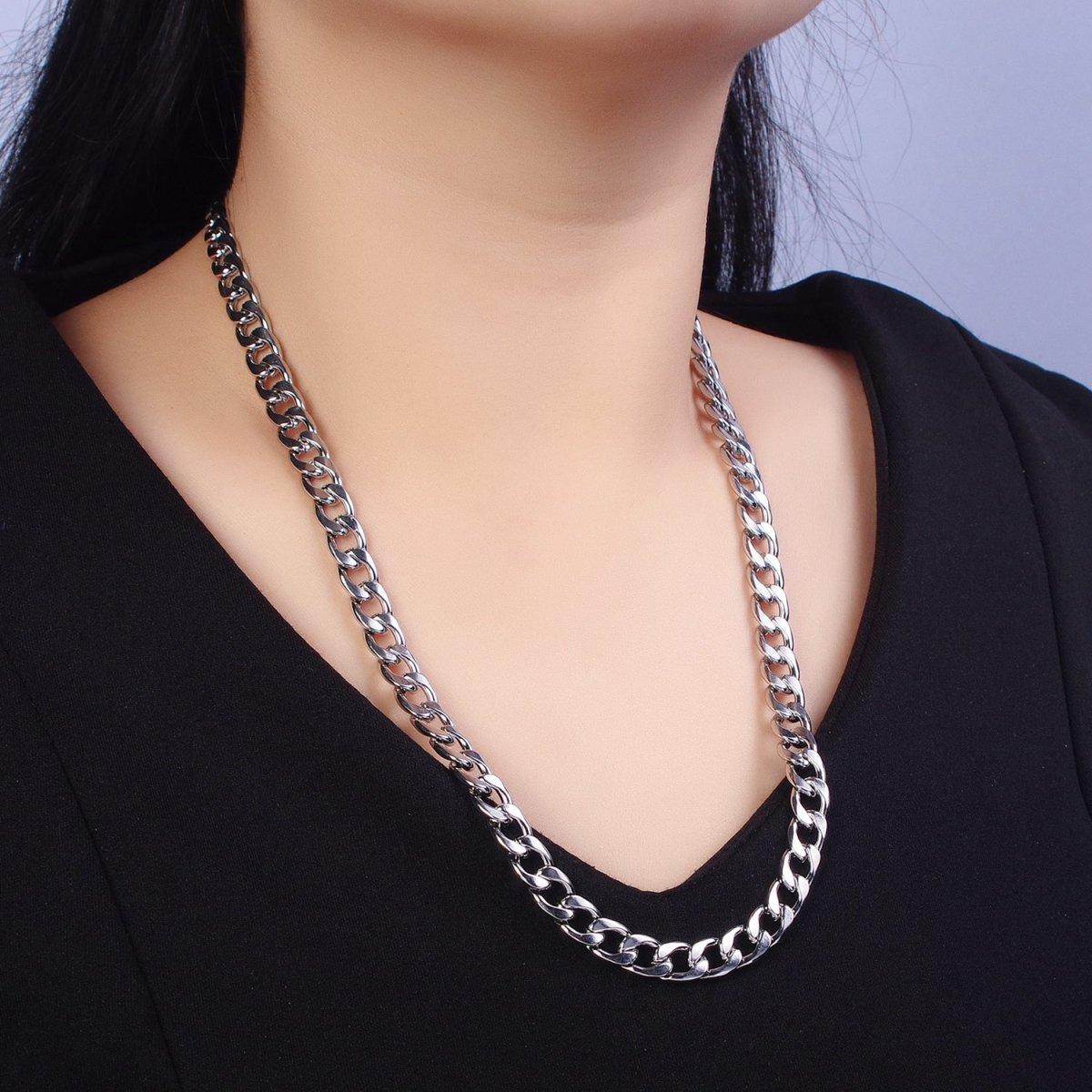 Long Gold Miami Cuban Curb Chain Necklace Stainless Steel 8.5mm Thick Men's Chain 23.5 inch Necklace | WA-1589 WA-1590 Clearance Pricing - DLUXCA